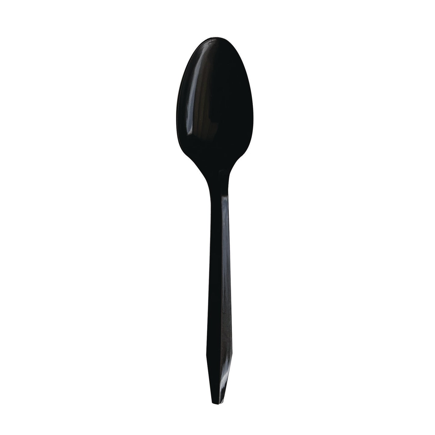 Boardwalk® Mediumweight Polypropylene Cutlery, Individually Wrapped, Spoon, Plastic, Black, 1,000/Carton (BWKSPOONBLPPIW)