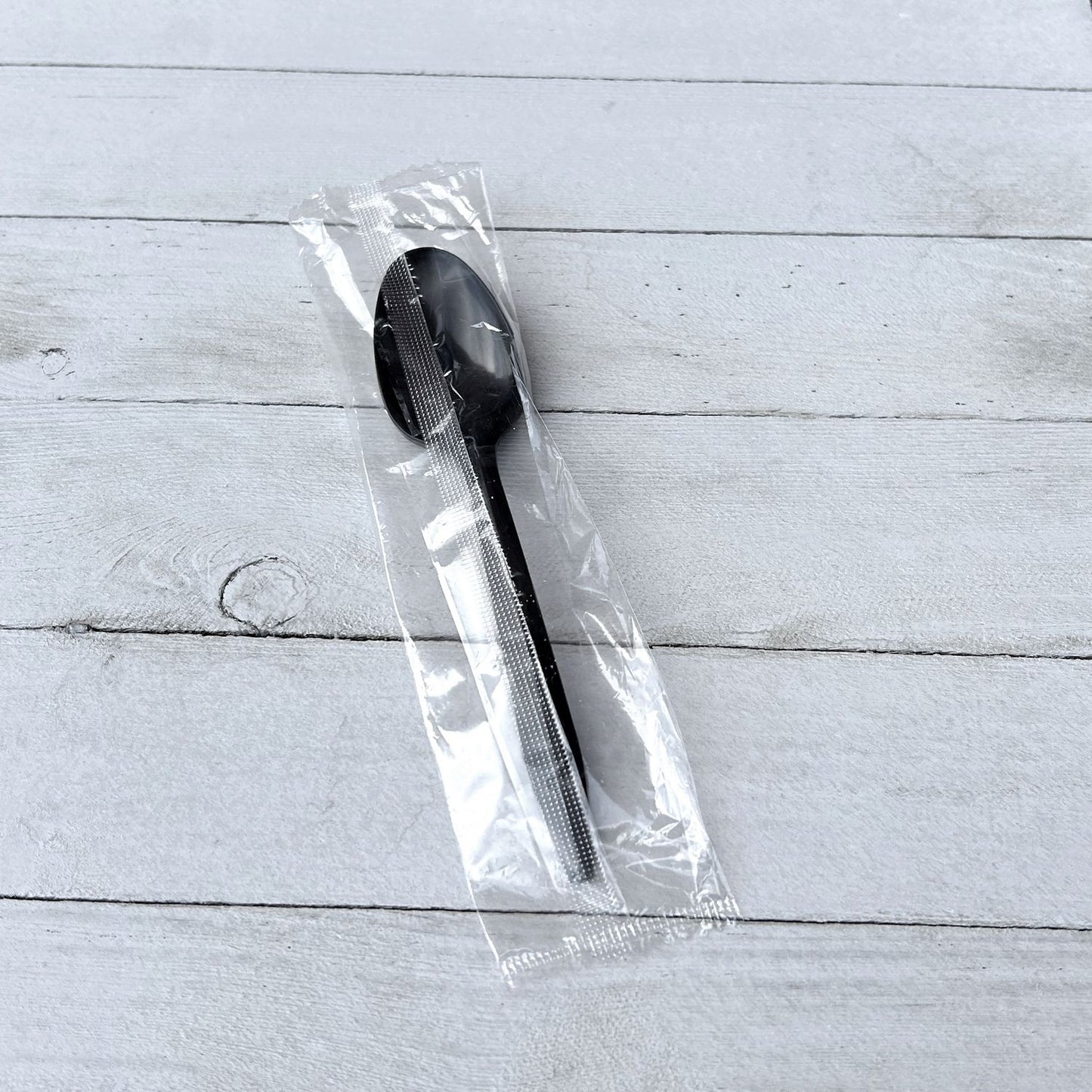 Boardwalk® Mediumweight Polypropylene Cutlery, Individually Wrapped, Spoon, Plastic, Black, 1,000/Carton (BWKSPOONBLPPIW)