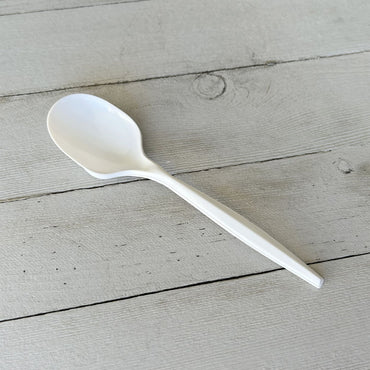 Boardwalk® Mediumweight Polypropylene Cutlery, Soup Spoon, 4.86", Plastic, White, 1,000/Carton (BWKSOUPMWPP)
