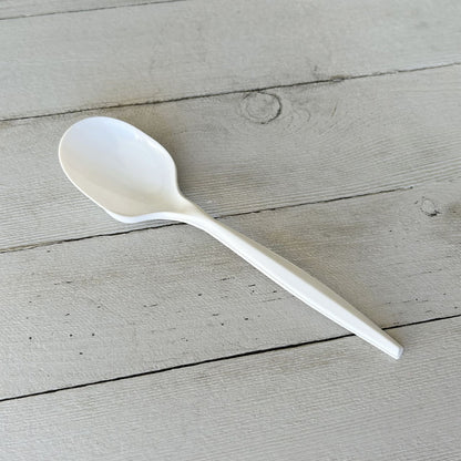 Boardwalk® Mediumweight Polypropylene Cutlery, Soup Spoon, 4.86", Plastic, White, 1,000/Carton (BWKSOUPMWPP)