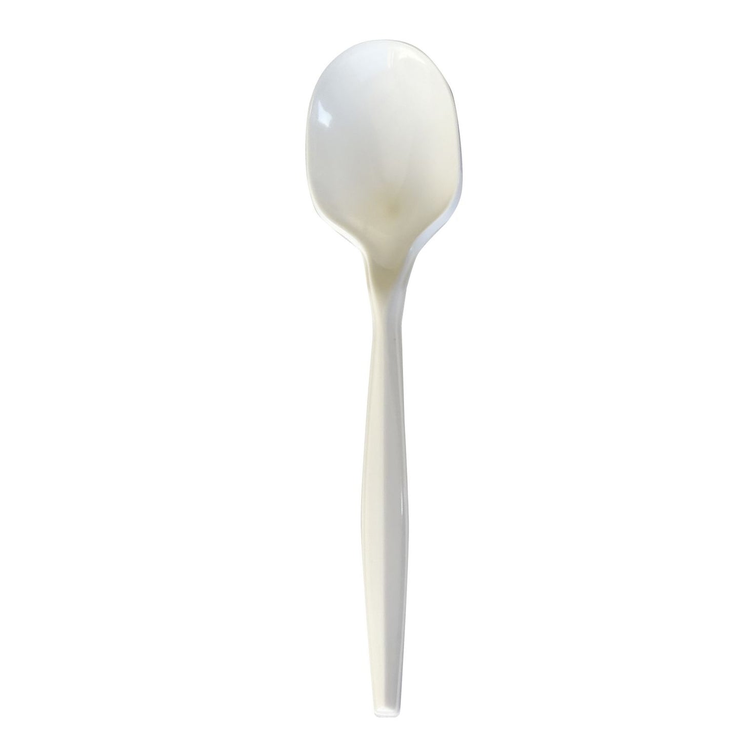 Boardwalk® Mediumweight Polypropylene Cutlery, Soup Spoon, 4.86", Plastic, White, 1,000/Carton (BWKSOUPMWPP)