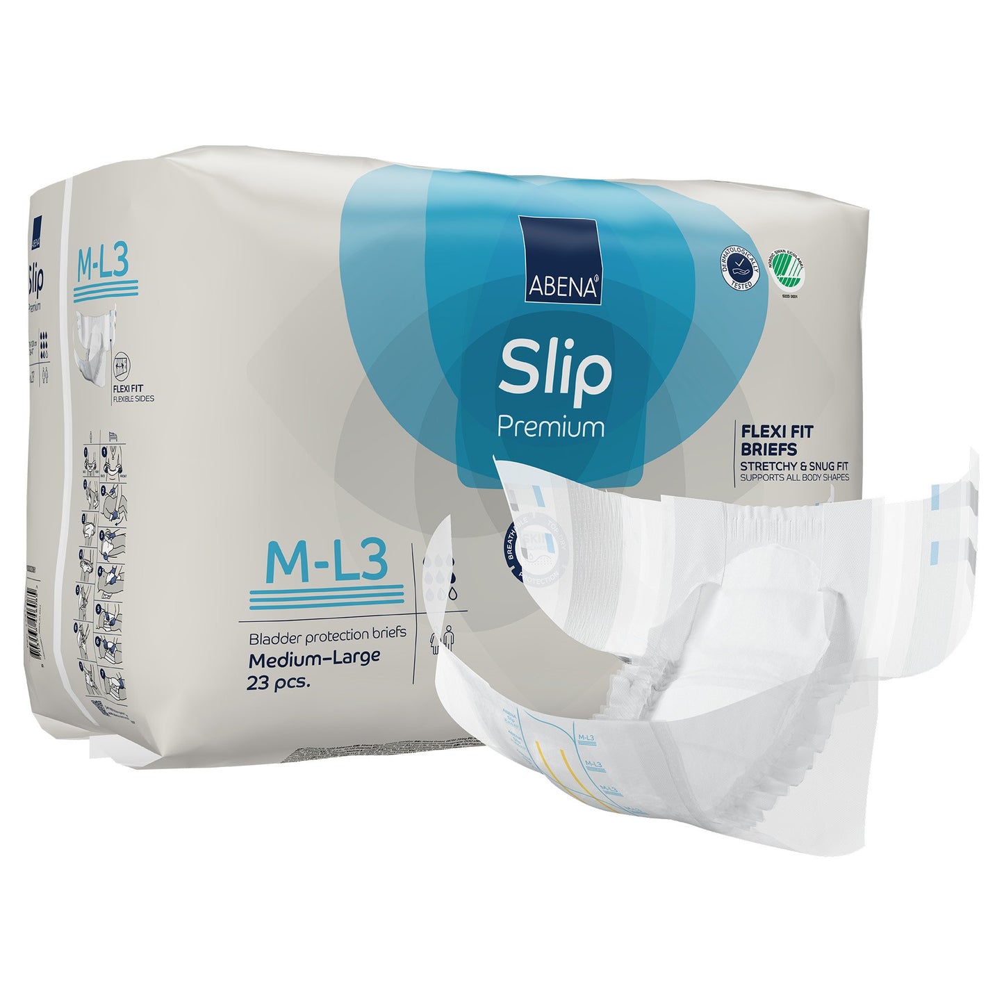 Abena Slip Flexi Fit Unisex Adult Incontinence Brief Medium / Large Disposable Heavy Absorbency (1246191_PK)