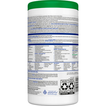 Clorox Healthcare® Surface Disinfectant Cleaner Premoistened Hydrogen Peroxide Based Manual Pull Wipe 155 Count Canister Unscented NonSterile (853530_CT)