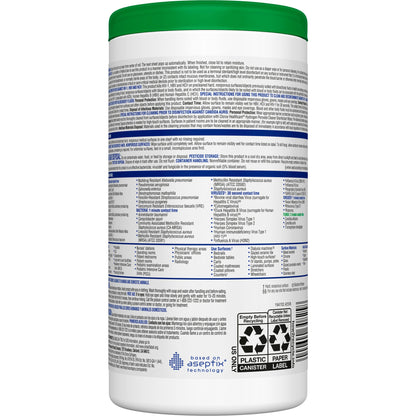Clorox Healthcare® Surface Disinfectant Cleaner Premoistened Hydrogen Peroxide Based Manual Pull Wipe 155 Count Canister Unscented NonSterile (853530_CT)