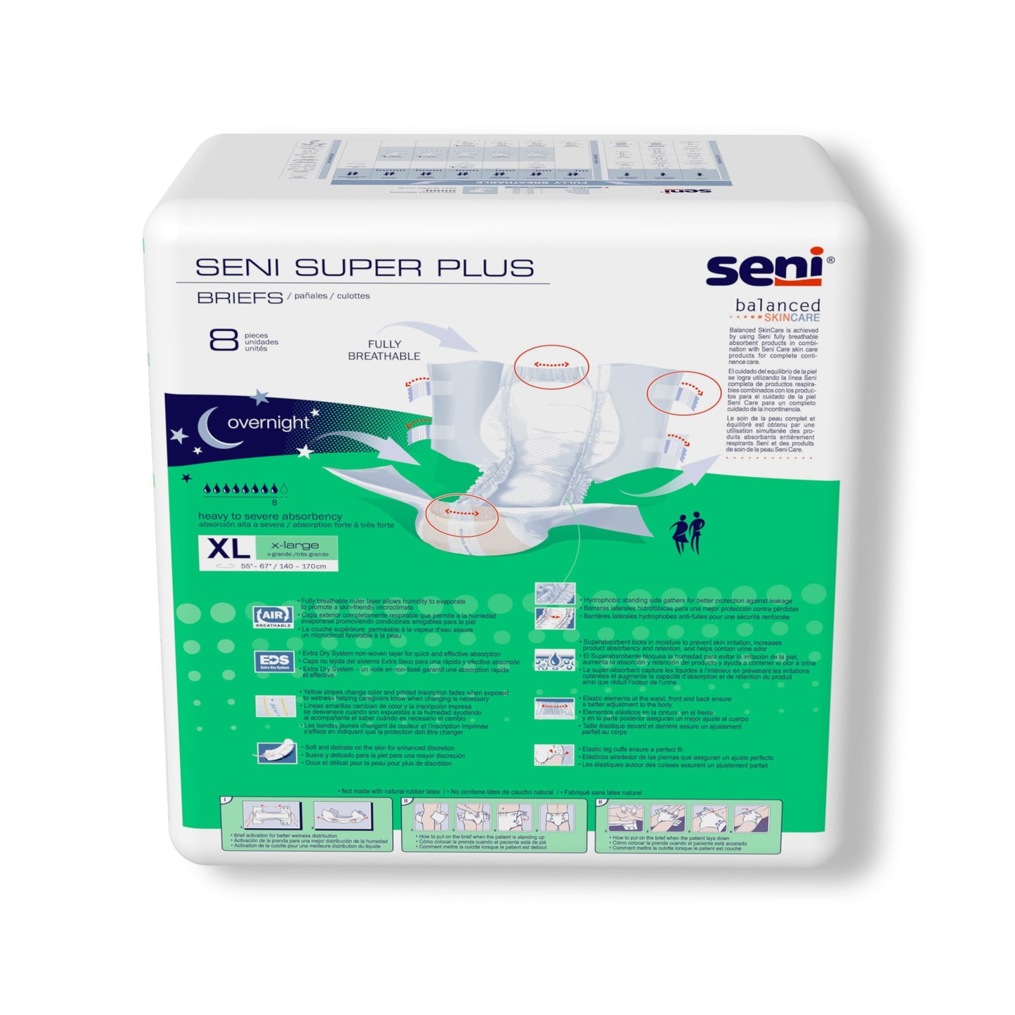 Seni® Super Plus Unisex Adult Incontinence Brief X-Large Disposable Heavy Absorbency (1163830_CS)