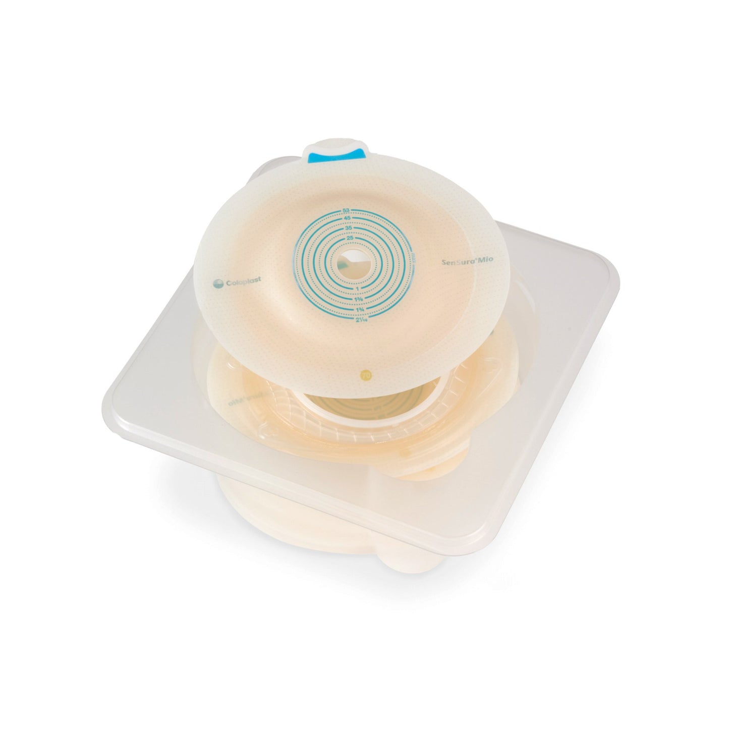 SenSura® Mio Click Ostomy Barrier Trim to Fit, Extended Wear Elastic Adhesive 70 mm Flange Yellow Code System 9/16 to 2 Inch Opening (1001907_BX)