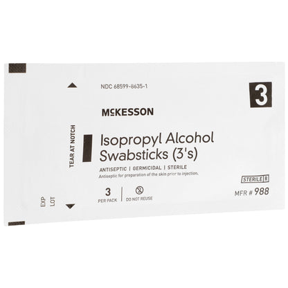 McKesson Impregnated Swabstick 70% Strength Isopropyl Alcohol Individual Packet Sterile (854754_PK)