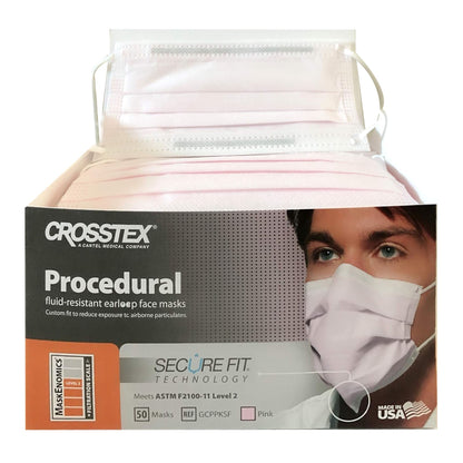 SPS Medical Supply Procedure Mask ASTM Level 2 Earloops One Size Fits Most (800936_BX)