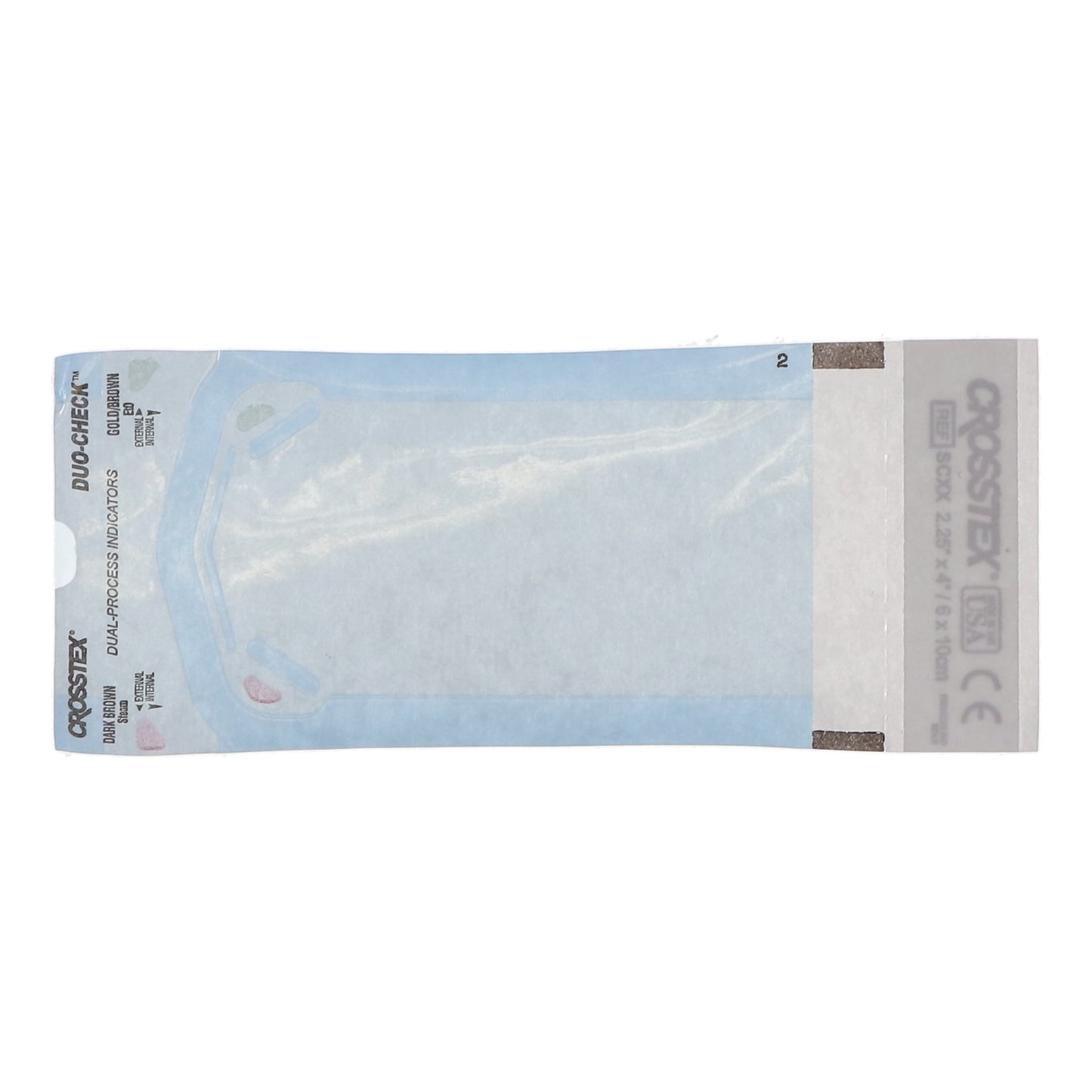 Duo-Check® Sterilization Pouch Ethylene Oxide (EO) Gas / Steam 2-1/4 X 4-1/2 Inch Transparent / Blue Self Seal Paper / Film (911393_BX)