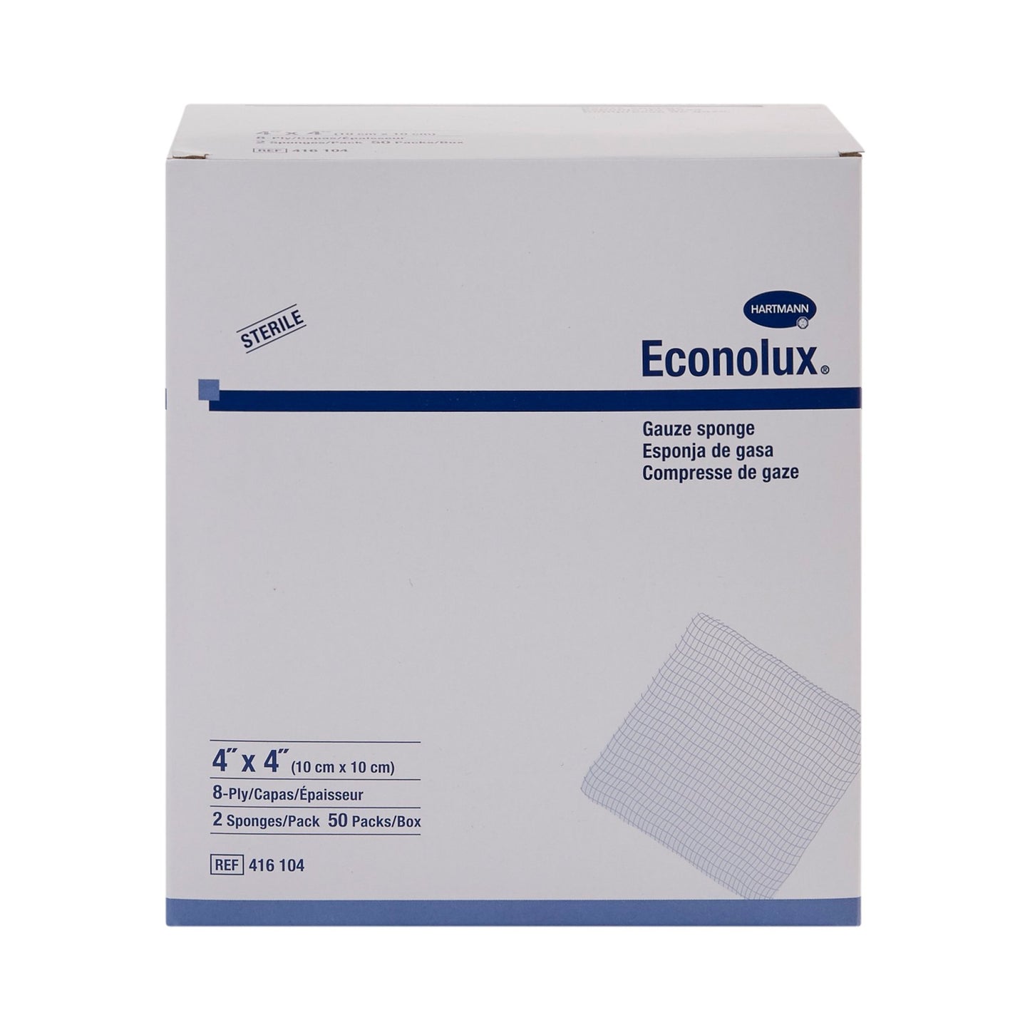 Econolux® Gauze Sponge 4 X 4 Inch 8-Ply Sterile 2 per Pack (575850_BX)