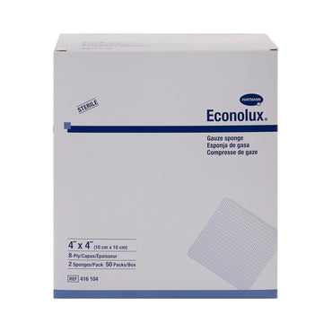 Econolux® Gauze Sponge 4 X 4 Inch 8-Ply Sterile 2 per Pack (575850_BX)