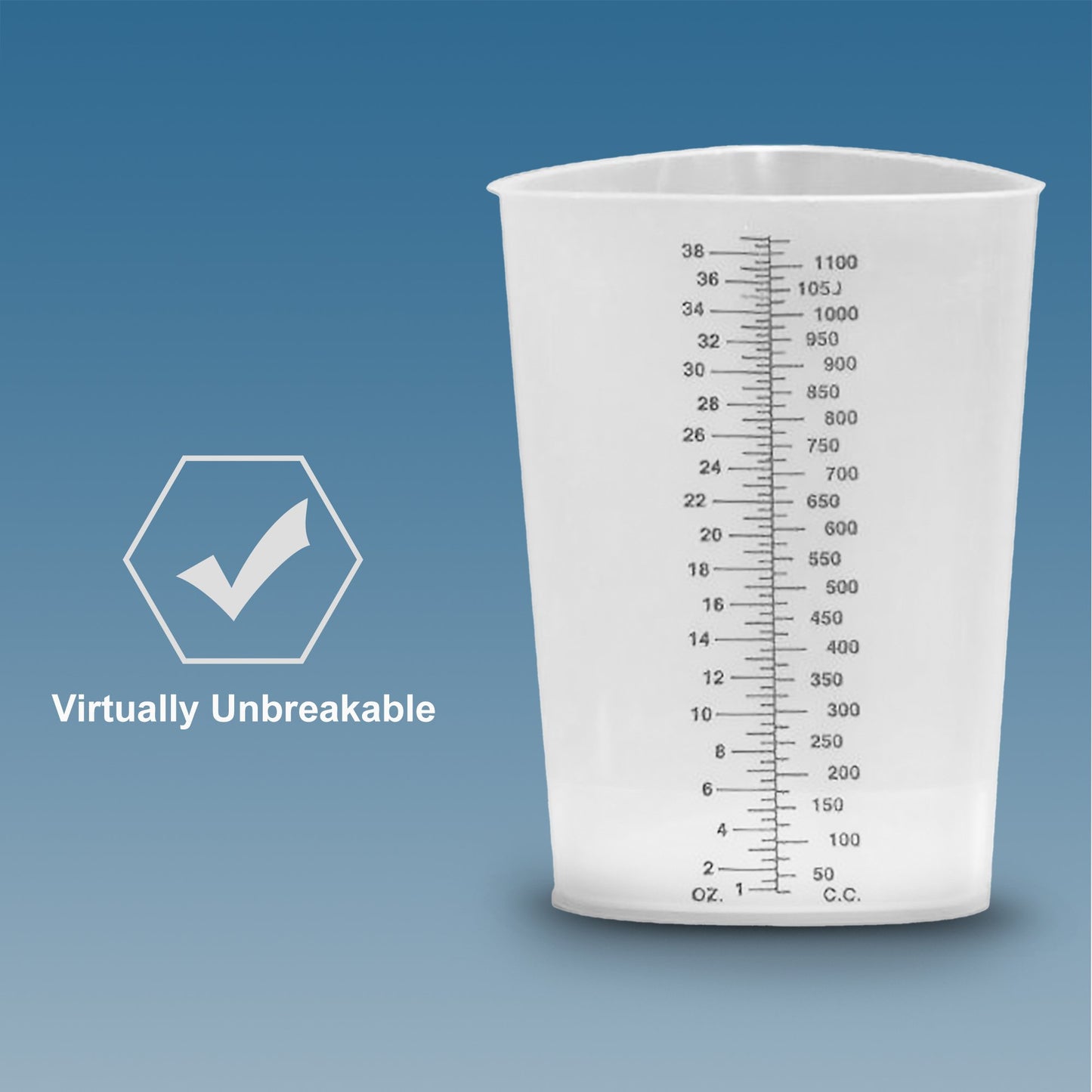 Plasti-Grad® Graduated Beaker Triangular Polypropylene 1,200 mL (320504_CS)