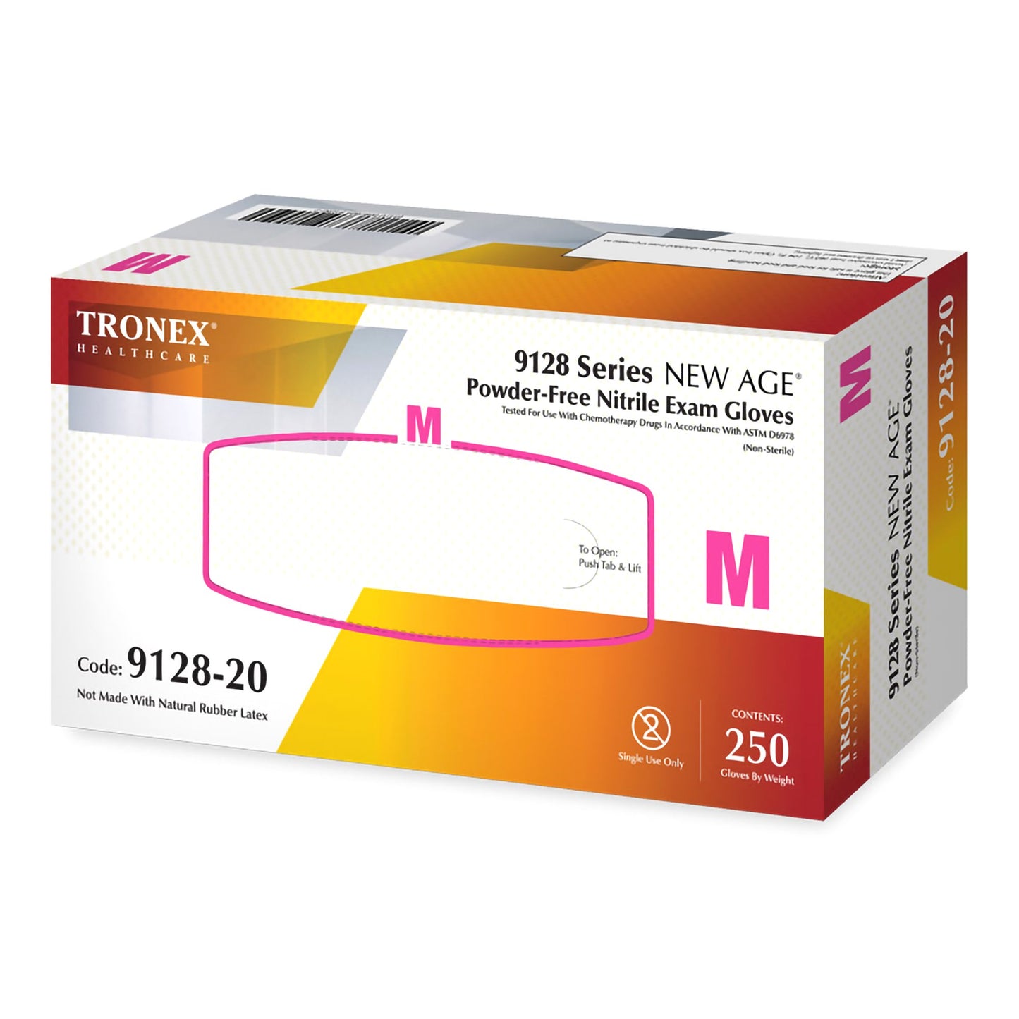 NEW AGE® 9128 Series Exam Glove Medium NonSterile Nitrile Standard Cuff Length Textured Fingertips Violet Blue Chemo Tested / Fentanyl Tested (1217674_BX)