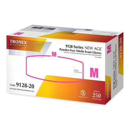 NEW AGE® 9128 Series Exam Glove Medium NonSterile Nitrile Standard Cuff Length Textured Fingertips Violet Blue Chemo Tested / Fentanyl Tested (1217674_BX)