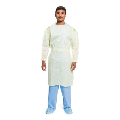 Halyard Tri-Layer Protective Procedure Gown Large Yellow NonSterile AAMI Level 2 Disposable (379372_PK)