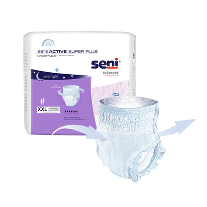 Seni® Active Super Plus Unisex Adult Absorbent Underwear Pull On with Tear Away Seams 2X-Large Disposable Heavy Absorbency (1226547_CS)