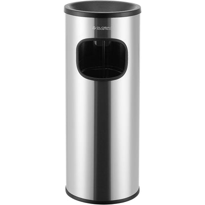 Global Industrial Stainless Steel Ashtray Trash Can, 3 Gallon, Matte (WB615153)