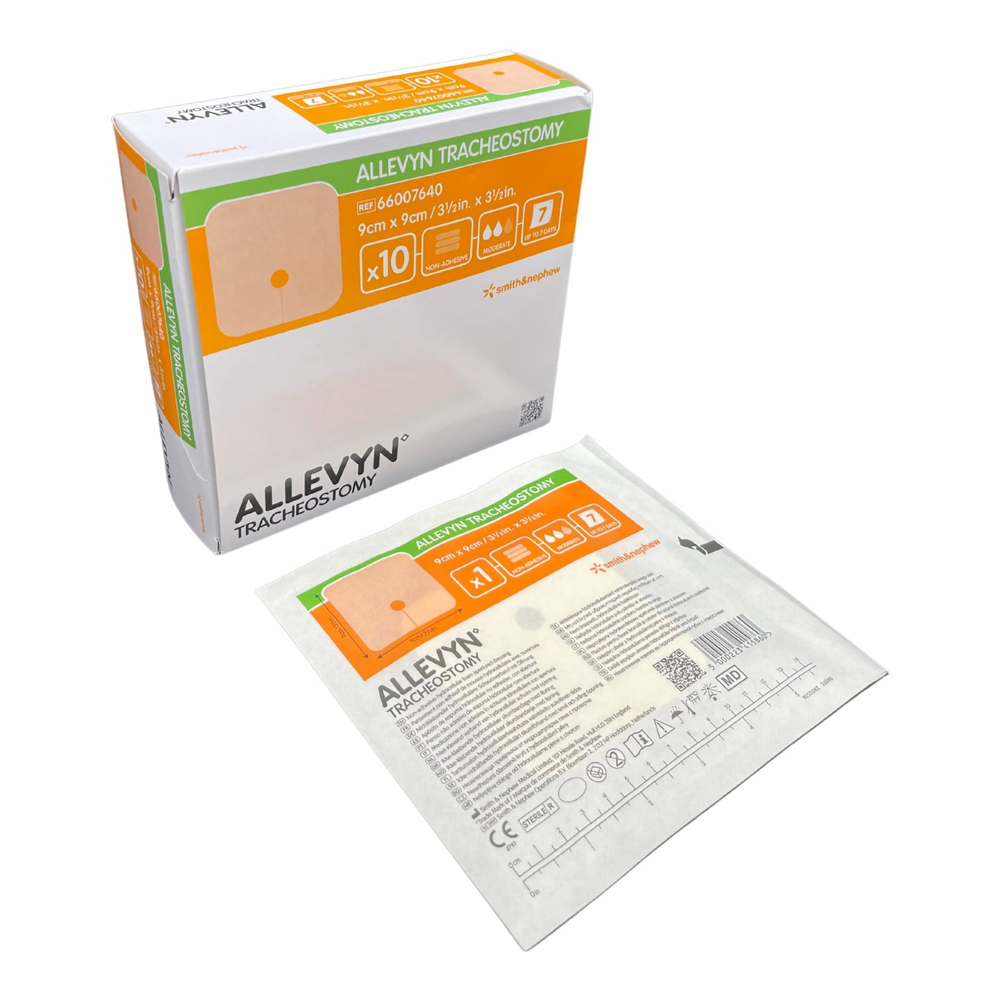 Allevyn Tracheostomy Foam Dressing 3-1/2 X 3-1/2 Inch Without Border Film Backing Nonadhesive Fenestrated Square Sterile (1243288_EA)