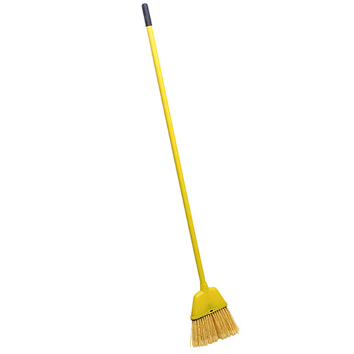 Impact® Small Angled Broom w/ Plastic Bristles & Aluminum Handle, Yellow, 6/Case (IMP91526)