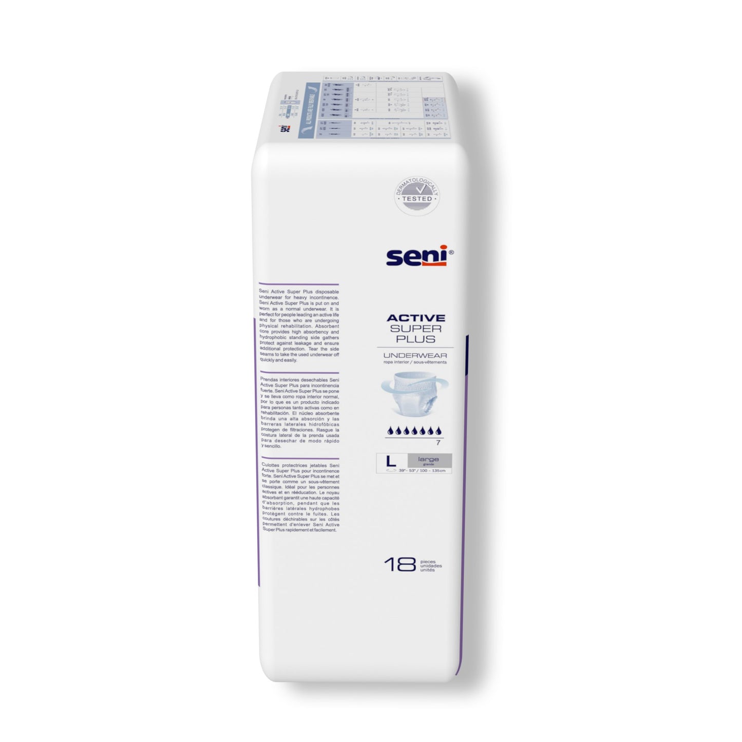 Seni® Active Super Plus Unisex Adult Absorbent Underwear Pull On with Tear Away Seams Large Disposable Heavy Absorbency (1163858_PK)