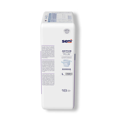 Seni® Active Super Plus Unisex Adult Absorbent Underwear Pull On with Tear Away Seams Large Disposable Heavy Absorbency (1163858_PK)