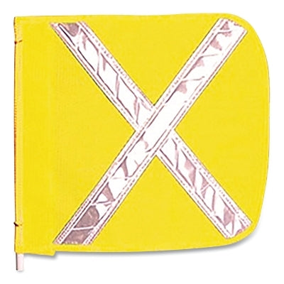 Checkers Replacement Warning Whip Flag, 16 in x 16 in, Yellow with White Reflective X (916-FS9025-16-Y)
