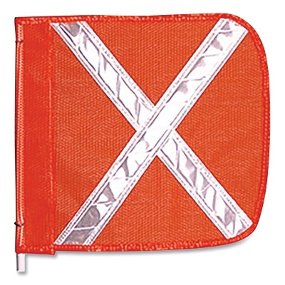 Checkers Replacement Warning Whip Flag, 12 in x 11 in, Orange with White Reflective X (916-FS9025-O)
