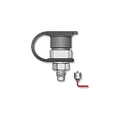 Checkers Warning Whip Quick Disconnect Base Mount, Lighted, Hot Plug w/12 in Pigtail and Debris Cap (916-FSQD-B)