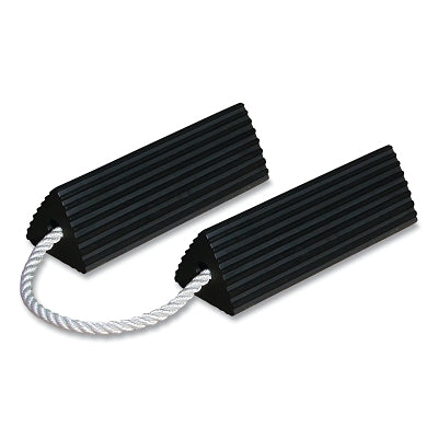 Checkers General-Purpose Rubber Wheel Chock, 9.5 in L x 11 in W x 5.25 in H, Black, Includes 24 in Rope Paired, Aviation (916-RC5510-P)