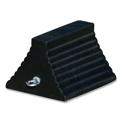 Checkers General-Purpose Rubber Wheel Chock, 10.5 in L x 7.5 in W x 5.5 in H, Black, Includes Cored Bottom/Eye Bolt (916-RC815)