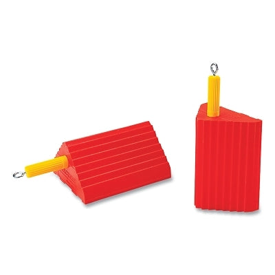 Checkers General Purpose Utility Wheel Chock, 10 in L x 8.5 in W x 5 in H, Orange, Includes Eye Bolt (916-UC1400-6)
