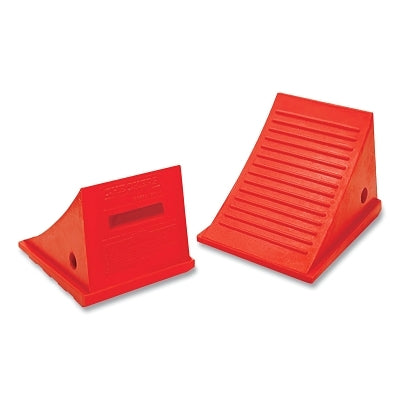 Checkers General Purpose Utility Wheel Chock, 11.5 in L x 9 in W x 8.5 in H, Orange, Includes 48 in Roped Paired (916-UC1500-6-P)