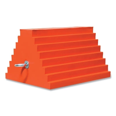 Checkers General Purpose Utility Wheel Chock, 10 in L x 8 in W x 6 in H, Orange, Includes Cored Bottom/Eye Bolt (916-UCTS003)