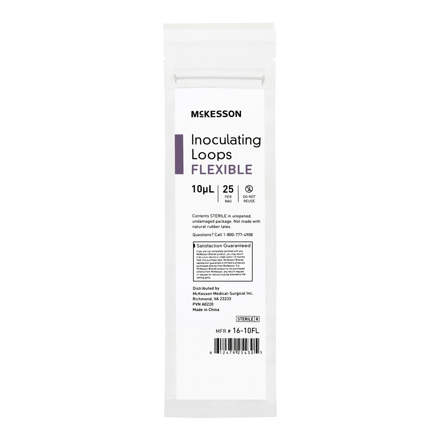 McKesson Inoculating Loop 10 µL High Impact Polystyrene Integrated Handle Sterile (1175309_BG)