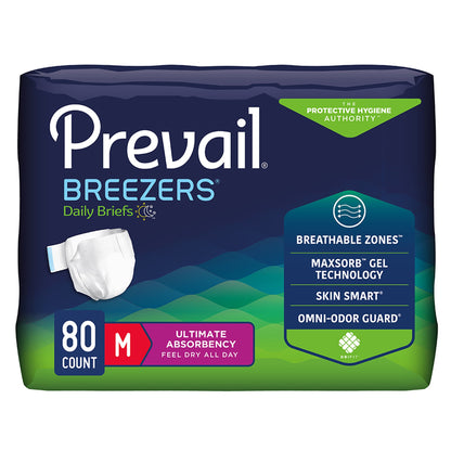 Prevail® Breezers® Unisex Adult Incontinence Brief Medium Disposable Heavy Absorbency (1234416_PK)