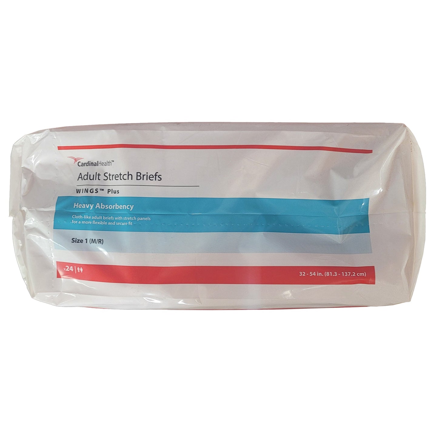 Wings™ Plus Unisex Adult Incontinence Brief Size 1 Disposable Heavy Absorbency (1214301_BG)