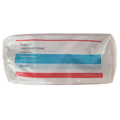 Wings™ Plus Unisex Adult Incontinence Brief Size 1 Disposable Heavy Absorbency (1214301_BG)
