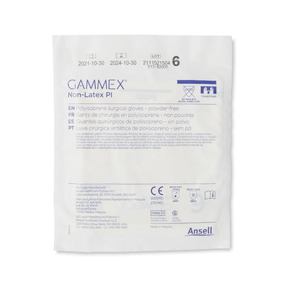 GAMMEX® Non-Latex PI Surgical Glove Size 6 Sterile Polyisoprene Standard Cuff Length Micro-Textured White Chemo Tested (765476_CS)