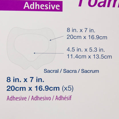 Aquacel® Foam Dressing 7 X 8 Inch With Border Waterproof Film Backing Silicone Adhesive Sacral Sterile (802599_BX)