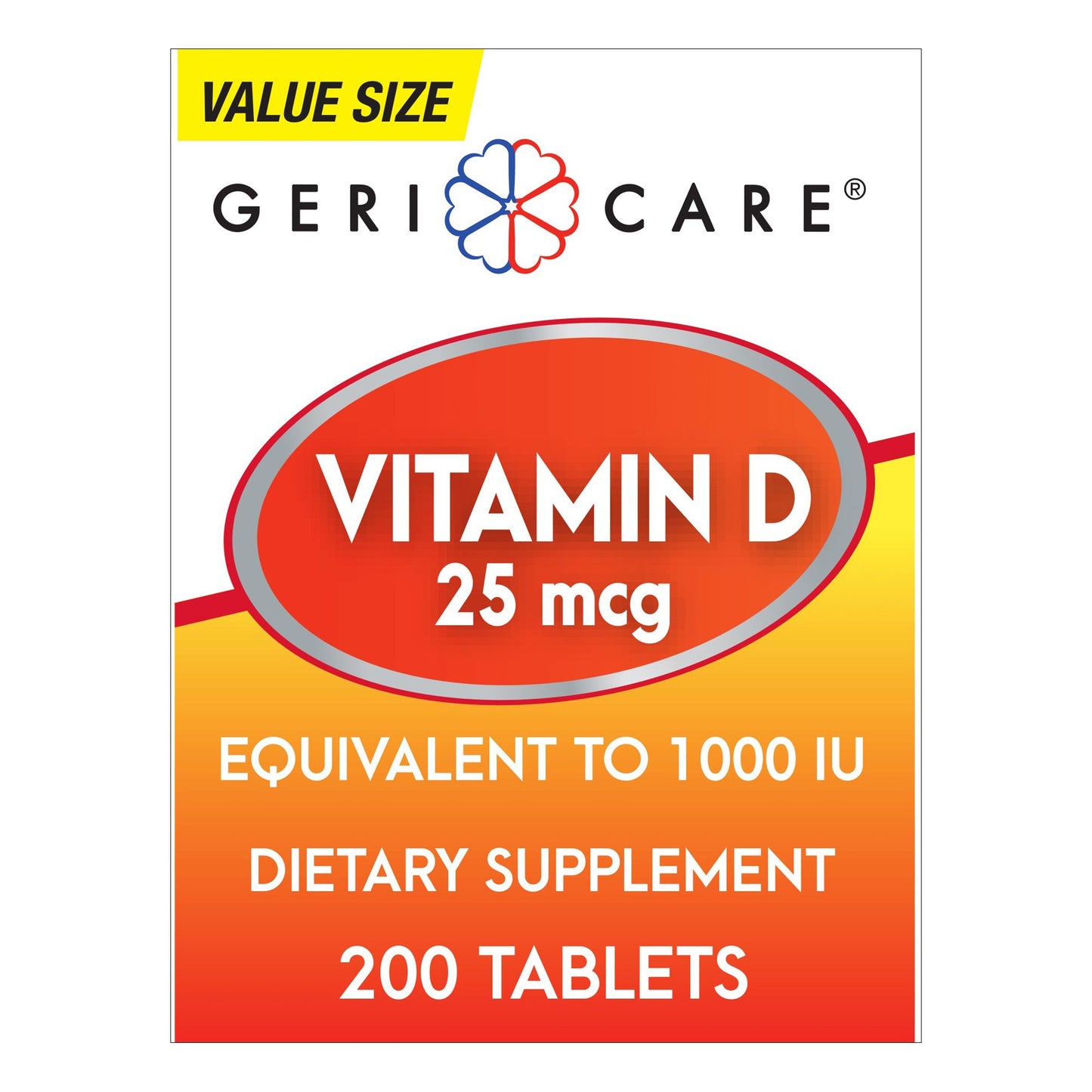 Geri-Care® Vitamin Supplement Vitamin D3 1,000 IU Strength Tablet 200 per Bottle (1150848_CS)