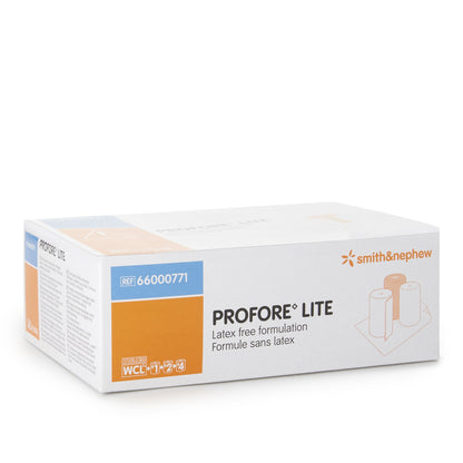 Profore Lite 3 Layer Compression Bandage System Self-Adherent / Tape Closure Tan / White NonSterile Low Compression (684175_CS)