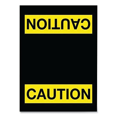 Notrax Safety Message Floor Mat, 194, 3/8 in x 3 ft W x 5 ft L, 24 oz Nylon, Vinyl, Vertical, Caution Message (921-194SCA35BL)