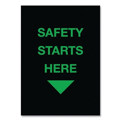 Notrax Safety Message Floor Mat, 194, 3/8 in x 3 ft W x 5 ft L, 24 oz Nylon, Vinyl, Vertical, Safety Starts Here Message (921-194SSH35BL)