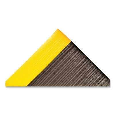 Notrax Airug® Anti-Fatigue Mat, 410, 3/8 in x 3 ft W x 12 ft L, PVC Foam, Black/Yellow (921-410S3312BY)