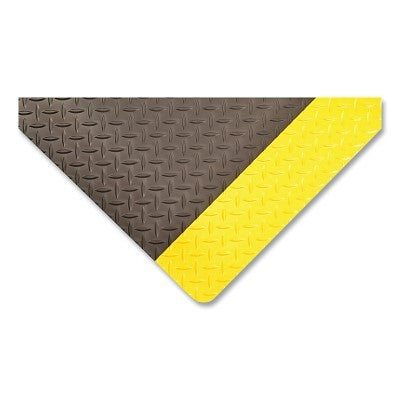 Notrax Dura Trax® Anti-Fatigue Mat, 490, 9/16 in x 3 ft W x 5 ft L, Nitrile/PVC with RedStop™ Slip-Resistant Backing, Black/Yellow (921-490S0035YB)