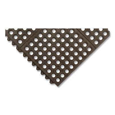 Notrax Cushion Connect™ Interlocking Anti-Fatigue Mat, 501, 1/2 in x 3 ft W x 3 ft L, Natural Rubber, Black (921-501S0033BL)
