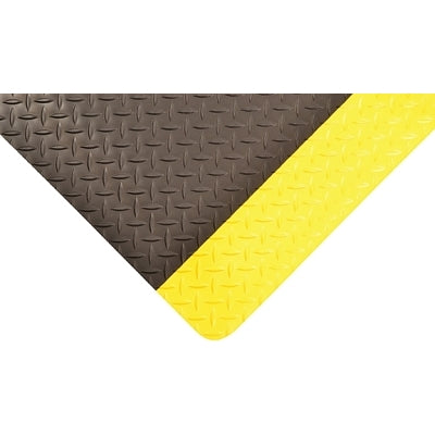 Notrax Diamond-Tuff™ Anti-Fatigue Mat, 509, 9/16 in x 3 ft W x 5 ft L, PVC Foam/Vinyl Laminate, Black/Yellow (921-509S0035YB)