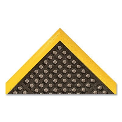 Notrax Safety Stance® Drainage Anti-Fatigue Mat, 549, 3 Sided, 7/8 in x 26 in W x 40 in L, Rubber, Black/Yellow (921-549S2640YB)