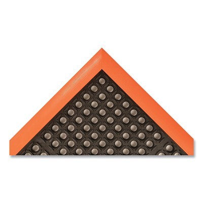 Notrax Safety Stance® Drainage Anti-Fatigue Mat, 549, 3 Sided, 7/8 in x 38 in W x 64 in L Rubber, Black/Orange (921-549S3864OB)