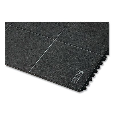 Notrax Cushion-Ease® Interlocking Anti-Fatigue Rubber Mat, 556, 3/4 in x 3 ft W x 3 ft L, Natural Rubber, Perforated, Black (921-556S0033BL)